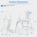 Folding Dining Chairs Set of 2 with Armrest and High Backrest