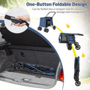 Folding Pet Stroller for Small and Medium Pets with Breathable Mesh andx One-Button Foldable by LJGDeals