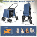 Folding Pet Stroller for Small and Medium Pets with Breathable Mesh andx One-Button Foldable by LJGDeals