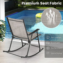 Folding Rocking Chair with Breathable Seat Fabric Set of 2 by LJGDeals