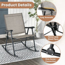Folding Rocking Chair with Breathable Seat Fabric Set of 2 by LJGDeals