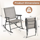 Folding Rocking Chair with Breathable Seat Fabric Set of 2 by LJGDeals