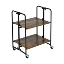 Folding Rolling Cart with Metal Frame-2-Tier by LJGDeals
