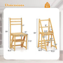 Multifunctional 3-in-1 Ladder Chair Display Plant Stand for Library Kitchen Office by LJGDeals