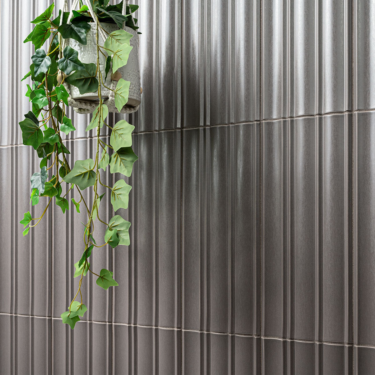 MSI Folk Charcoal Fluted Tile, installed in a room