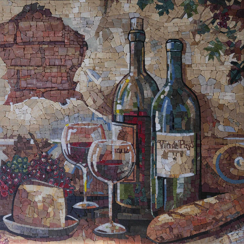 Food Mosaic Art - Wine & Cheese Night