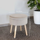 17.5"H Round Velvet Tufted Footrest Stool Ottoman by JHY DESIGN