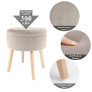 17.5"H Round Velvet Tufted Footrest Stool Ottoman by JHY DESIGN