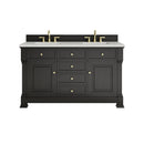 James Martin Brookfield 60" Double Bathroom Vanity, Black Onyx
