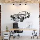 1967 Mustang Shelby GT500 Fastback Perspective Metal Car Wall Art - MT1155