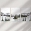 Canada Mountain Lake Poster. 3 Piece Nature Wall Art by Wall Art Set