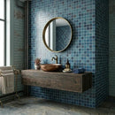 Forest Blue Anti Slip 1x1 Glass Mosaics 12x12