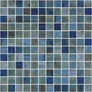 Forest Blue Glossy 1x1 Glass Mosaics 12x18