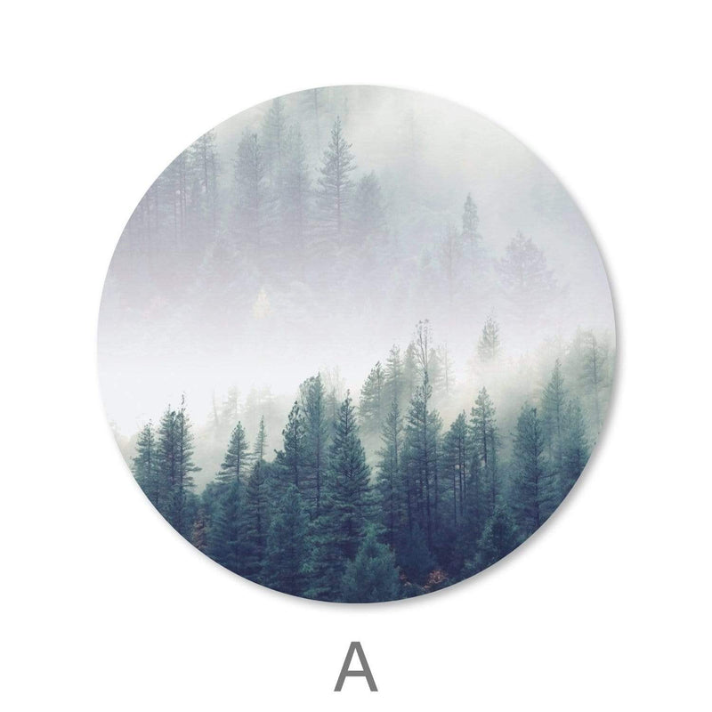 Forest Landscape Canvas - Circle