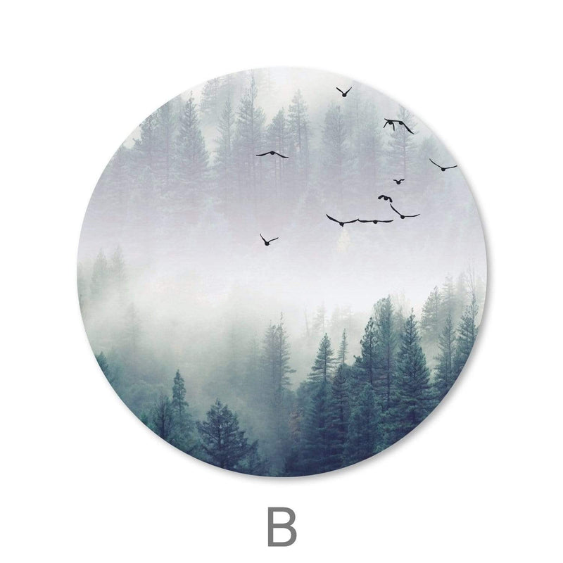 Forest Landscape Canvas - Circle