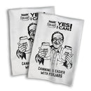 Waffle Towels – White with Printed Patterns (2-Pack)