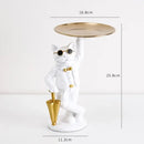 GobekUsa Bulldog Resin Statue Tray: Home Decor Sculpture Figurine Study Room Ornament