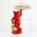 GobekUsa Bulldog Resin Statue Tray: Home Decor Sculpture Figurine Study Room Ornament