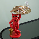 GobekUsa Bulldog Resin Statue Tray: Home Decor Sculpture Figurine Study Room Ornament