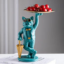GobekUsa Bulldog Resin Statue Tray: Home Decor Sculpture Figurine Study Room Ornament