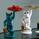 GobekUsa Bulldog Resin Statue Tray: Home Decor Sculpture Figurine Study Room Ornament