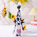 Eclectic Cow Plush Gnome Set, Farmhouse Decor