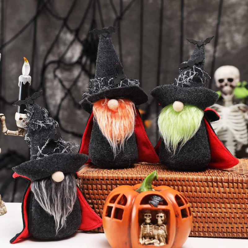 Exotic Vampire Gnomes, Spooky Plush Halloween Decoration with Bats