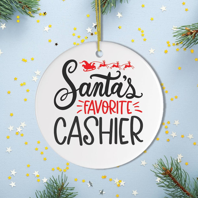 Santa's Favorite Cashier Christmas Ornament