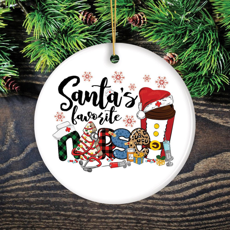 Santa's Favorite Nurse Christmas Ornament Bundle Set of Four