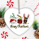 School Teacher Holiday Plaid Christmas Ornament Bundle, Ceramic Appreciation Gifts