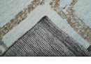 Fossil Custom Made Modern Contemporary Brown Hand knotted Wool Rug