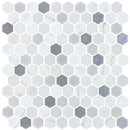 Fossil Multi Finish Hexagon Glass Mosaics 11 3/4x11 1/2