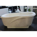 Fossil White Limestone Sloped Bathtub Hand-carved Polished 40x80x24