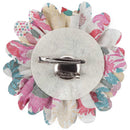 4 Inch Floral Print Cotton Blend Flower Pin