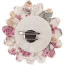 4 Inch Floral Print Cotton Blend Flower Pin