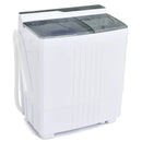 Twin Tub Portable Washing Machine with Timer Control and Drain Pump for Apartment-Gray by LJGDeals