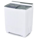 Twin Tub Portable Washing Machine with Timer Control and Drain Pump for Apartment-Gray by LJGDeals