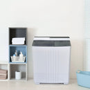 Twin Tub Portable Washing Machine with Timer Control and Drain Pump for Apartment-Gray by LJGDeals