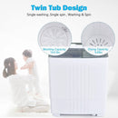 Twin Tub Portable Washing Machine with Timer Control and Drain Pump for Apartment-Gray by LJGDeals