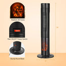 1500W Ceramic Tower Space Heater with Remote Control and Realistic 3D Flame by DirectDeals