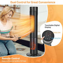 1500W Ceramic Tower Space Heater with Remote Control and Realistic 3D Flame by LJGDeals