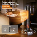 1500W Ceramic Tower Space Heater with Remote Control and Realistic 3D Flame by LJGDeals