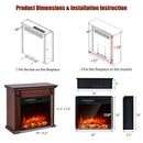 18 Inch 1500W Electric Fireplace Freestanding and Recessed Heater by LJGDeals
