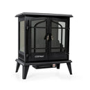 25 Inch Freestanding Electric Fireplace Heater with Realistic Flame effect-Black by LJGDeals