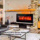 36 Inch Electric Wall Mounted Freestanding Fireplace with Remote Control-Black by LJGDeals