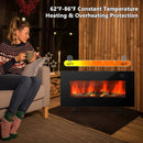 36 Inch Electric Wall Mounted Freestanding Fireplace with Remote Control-Black by LJGDeals