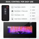 36 Inch Electric Wall Mounted Freestanding Fireplace with Remote Control-Black by LJGDeals