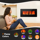 36 Inch Electric Wall Mounted Freestanding Fireplace with Remote Control-Black by DirectDeals