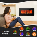 36 Inch Electric Wall Mounted Freestanding Fireplace with Remote Control-Black by LJGDeals