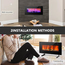 36 Inch Electric Wall Mounted Freestanding Fireplace with Remote Control-Black by DirectDeals